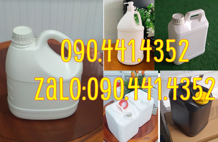 Can nhựa 5 lít vuông trắng, can dày 2 lít đựng hóa chất, can nhựa 1L