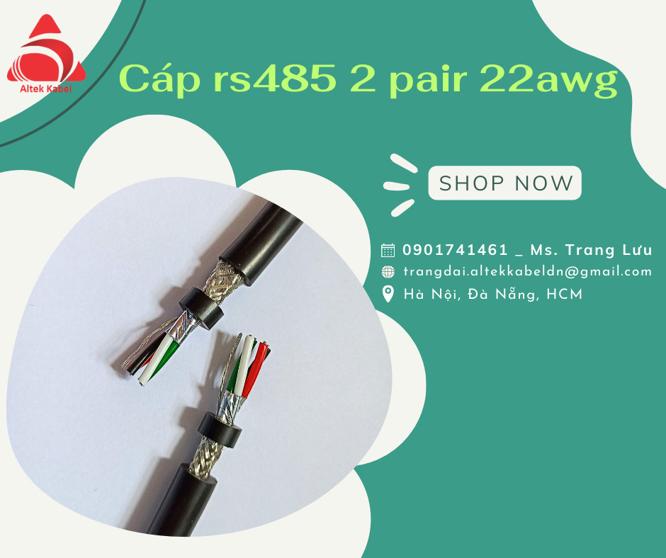 Cáp tín hiệu RS485 22AWG 2 Pair Altek Kabel