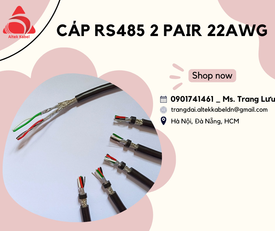 Cáp tín hiệu RS485 22AWG 2 Pair Altek Kabel