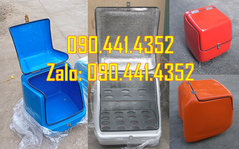 Thùng chuyển phát nhanh sau xe máy, sx thùng chở hàng sau xe máy đẹp