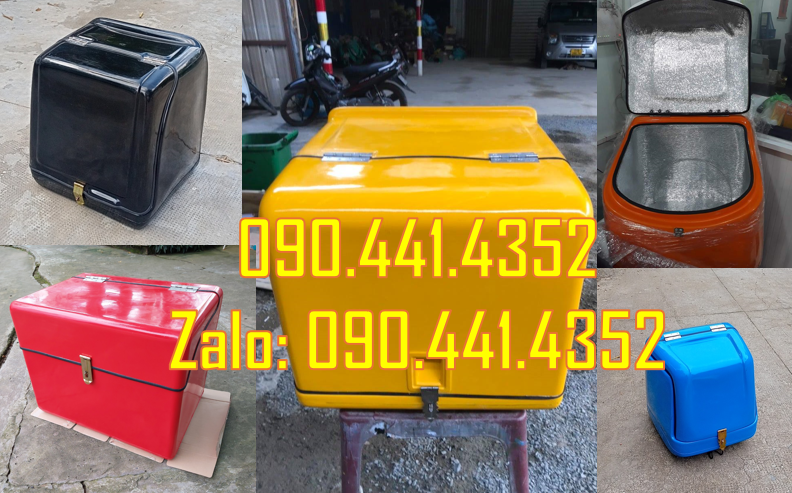 Thùng chuyển phát nhanh sau xe máy, sx thùng chở hàng sau xe máy đẹp