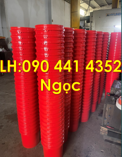 Thùng sơn nhựa 18 lít nắp rót, xô nhựa 18 lít vuông, vỏ thùng sơn 18L