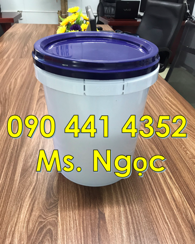 Thùng sơn nhựa 18 lít nắp rót, xô nhựa 18 lít vuông, vỏ thùng sơn 18L