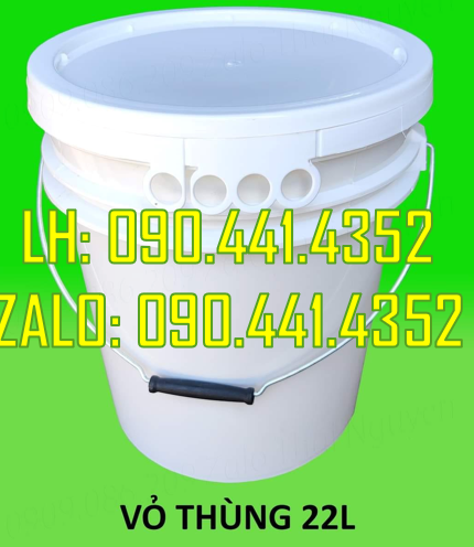 Thùng sơn nhựa 18 lít nắp rót, xô nhựa 18 lít vuông, vỏ thùng sơn 18L