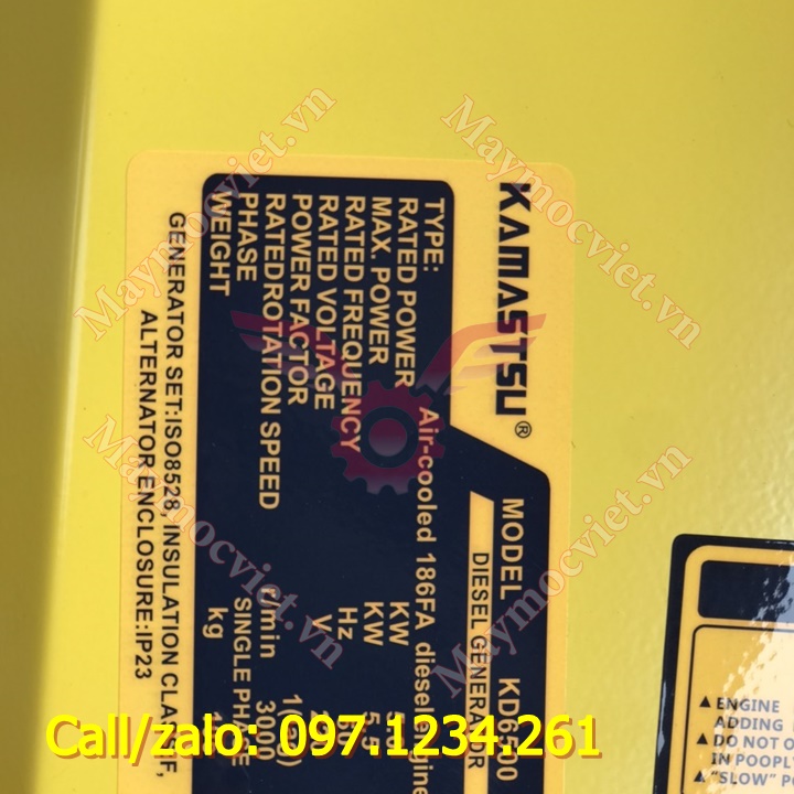 Máy phát điện dầu 5kw Kamastsu KD6500 giá rẻ