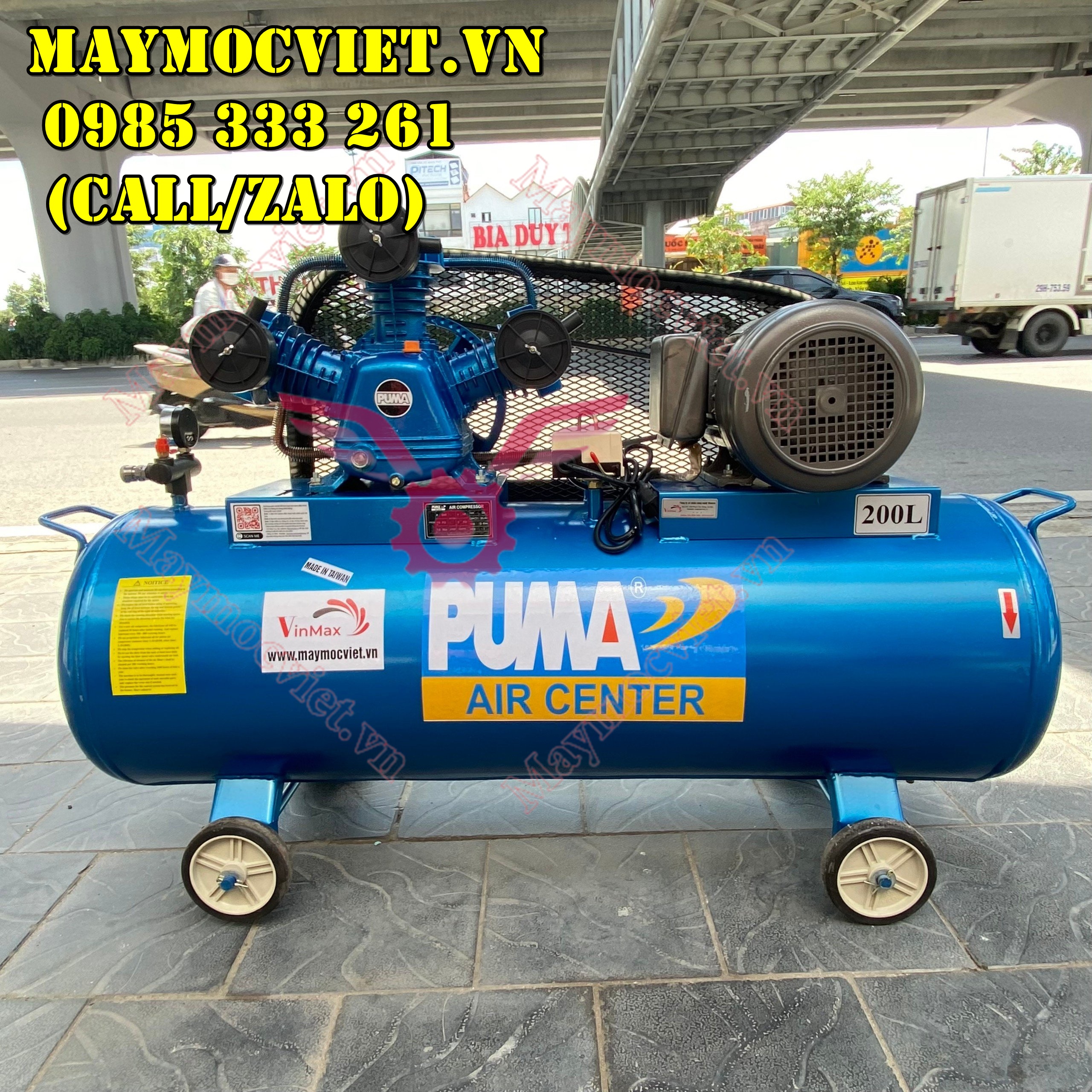 Máy nén khí Puma 4Hp 200L W-0.36/8 - bảo hành 12 tháng