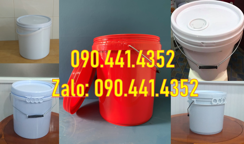 Xô nhớt 18 lít vuông, vỏ thùng sơn 20 lít nắp rót, thùng sơn 22 lít