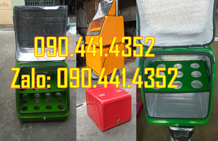 Thùng giao hàng nhựa, xưởng sx thùng chở hàng sau xe máy theo yêu cầu