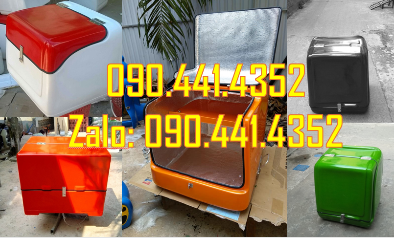 Thùng giao hàng nhựa, xưởng sx thùng chở hàng sau xe máy theo yêu cầu