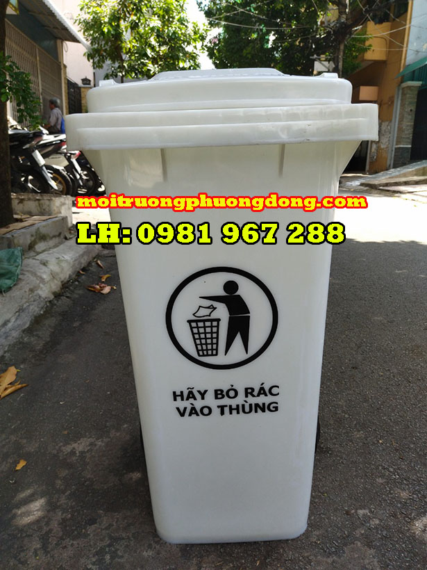 Bán thùng rác nhựa màu trắng 120 lít tại khu vực miền bắc