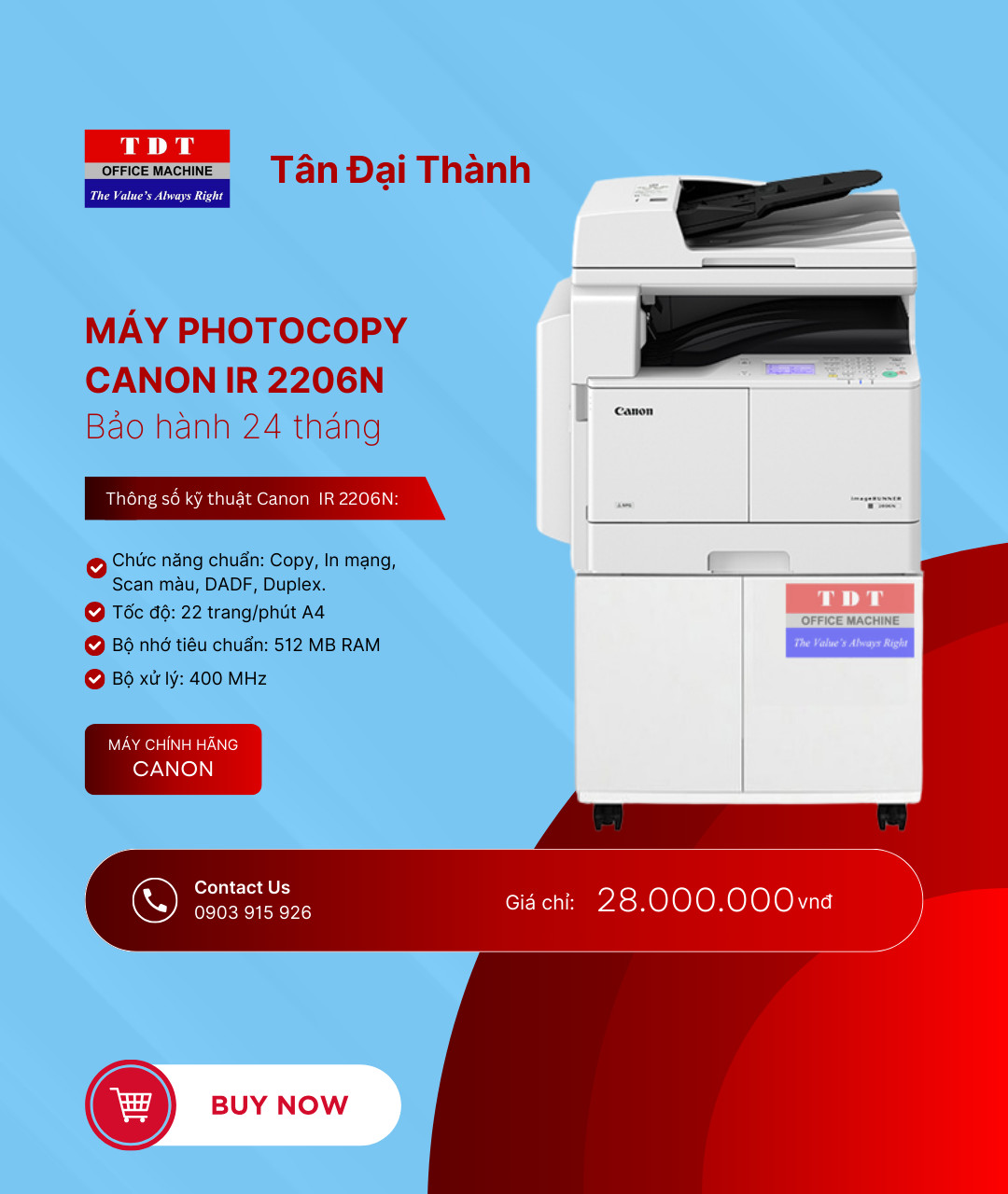 Máy photocopy Canon 2006n chính hãng bảo hành 24 tháng