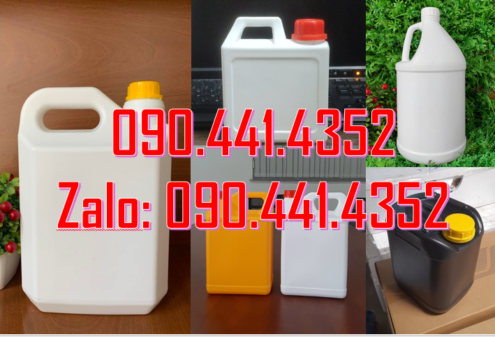 Vỏ can nhựa 5 lít màu đỏ, can nhớt 2 lít vuông, can 1 lít đựng dầu, ca