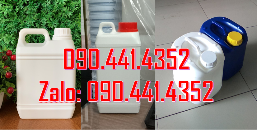 Vỏ can nhựa 5 lít màu đỏ, can nhớt 2 lít vuông, can 1 lít đựng dầu, ca
