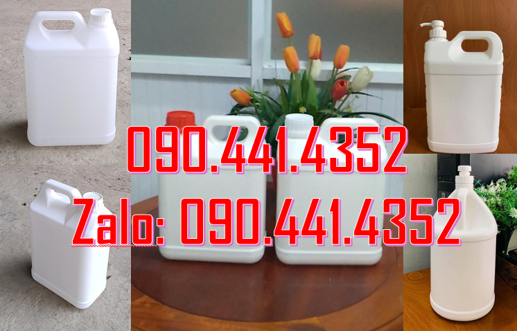 Vỏ can nhựa 5 lít màu đỏ, can nhớt 2 lít vuông, can 1 lít đựng dầu, ca