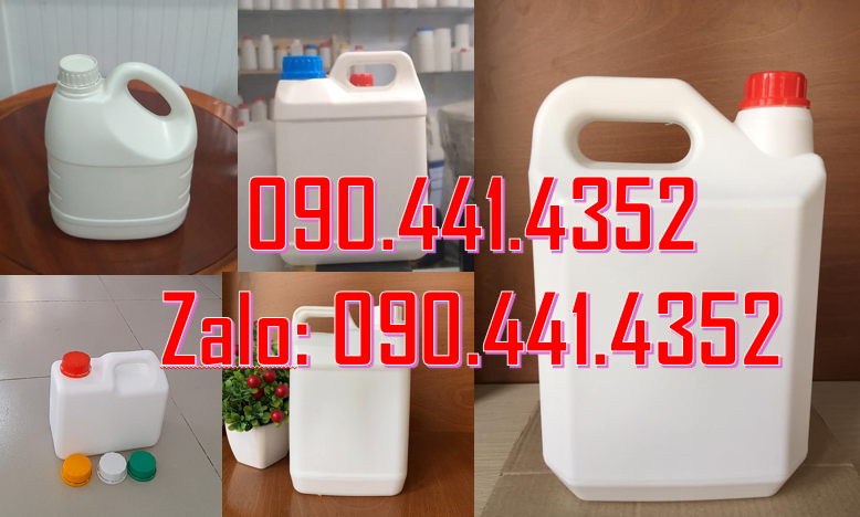 Vỏ can nhựa 5 lít màu đỏ, can nhớt 2 lít vuông, can 1 lít đựng dầu, ca