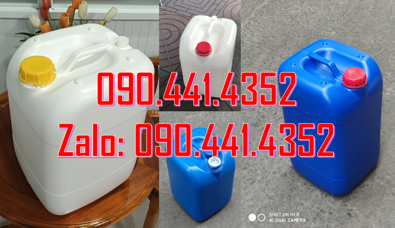 Thùng nhựa 10 lít đựng phân bón, vỏ can nhựa 20 lít đựng H2S04