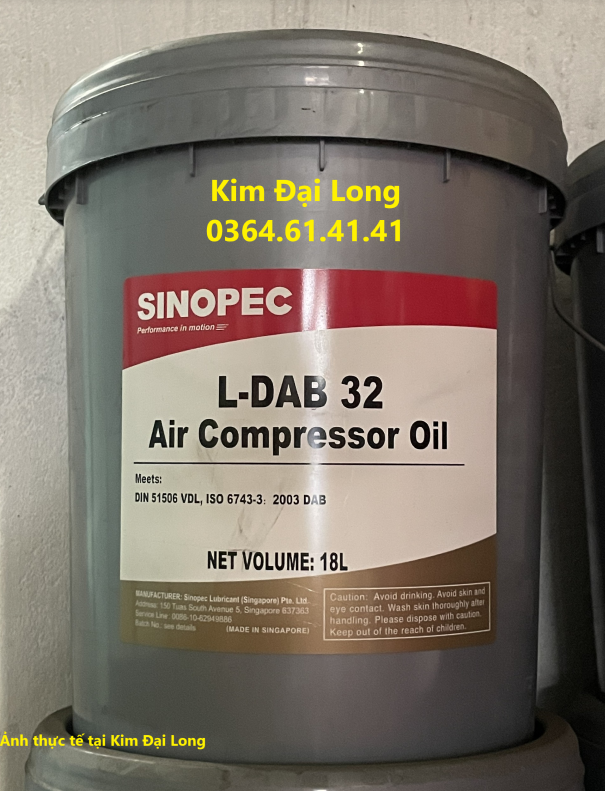 Dầu máy nén khí Sinopec L-DAB 32/46 - 200L