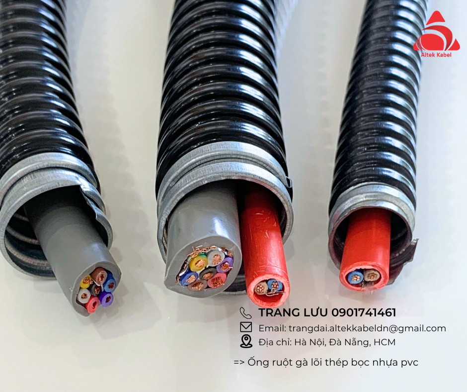 Ống ruột gà lõi thép bọc nhựa pvc phi 32 - 1 inch