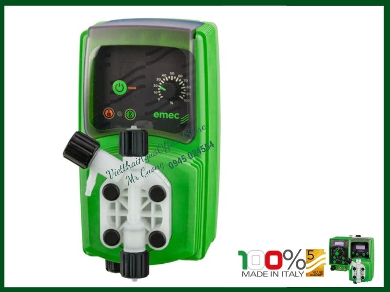 Bơm định lượng EMEC VCO1802FP230VAC 2 L/h 18 bar đầu bơm PVDF