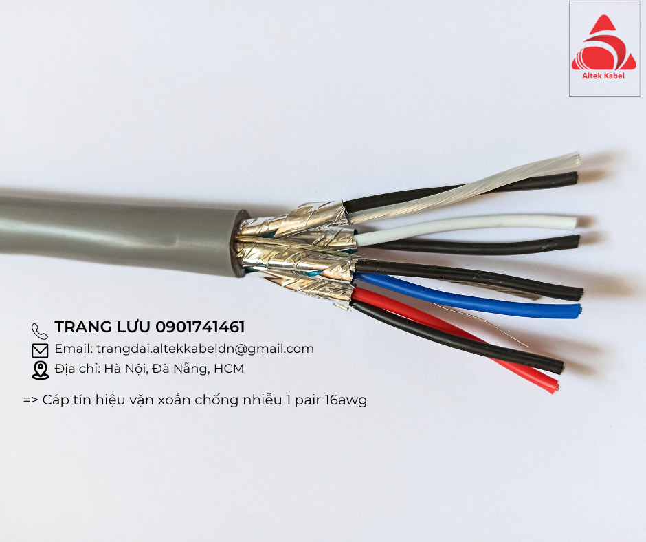 Cáp tín hiệu vặn xoắn 1 lớp chống nhiễu 22AWG 2 pair Altek Kabel