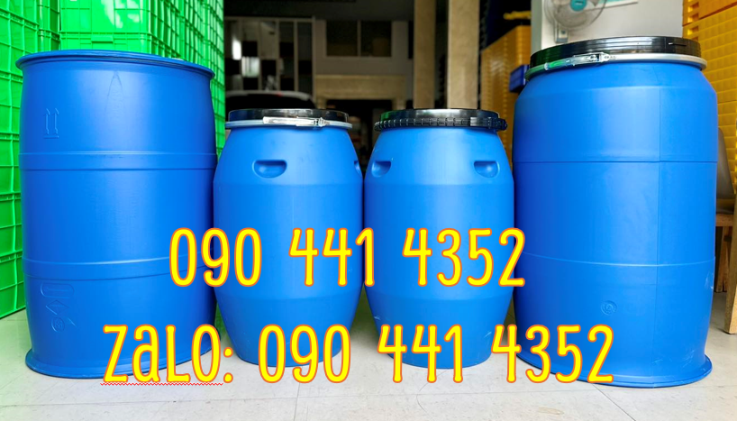Thùng phuy 220 lít làm phao, thùng phuy nhựa 2 đai, 4 đai tại TPHCM