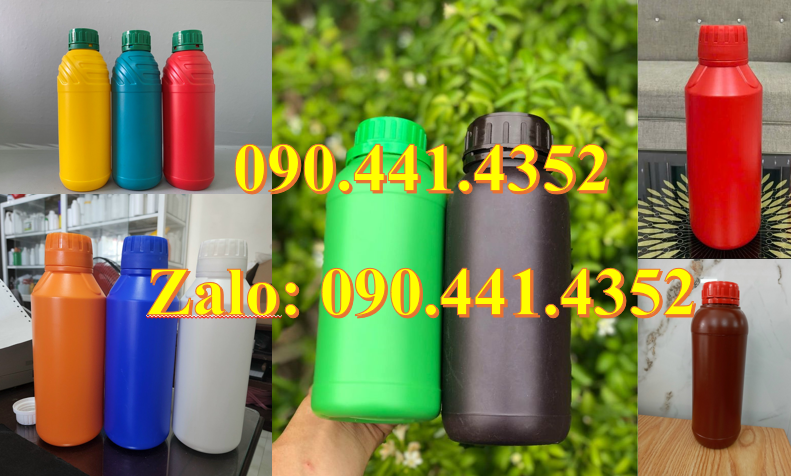 SX chai nhựa 1 lít dày, chai nhựa HDPE, đựng hoá chất công nghiệp TPHC