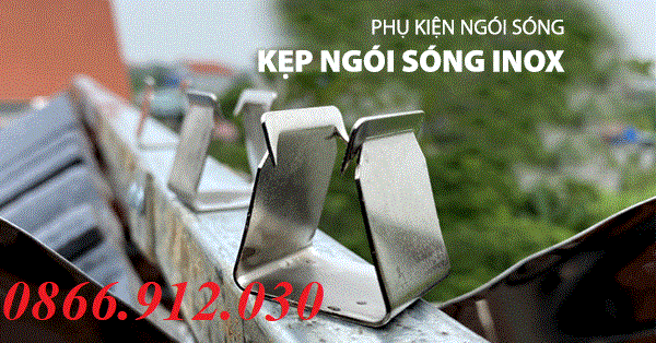 Phụ kiện ngói sóng, kẹp ngói inox 201 và 304