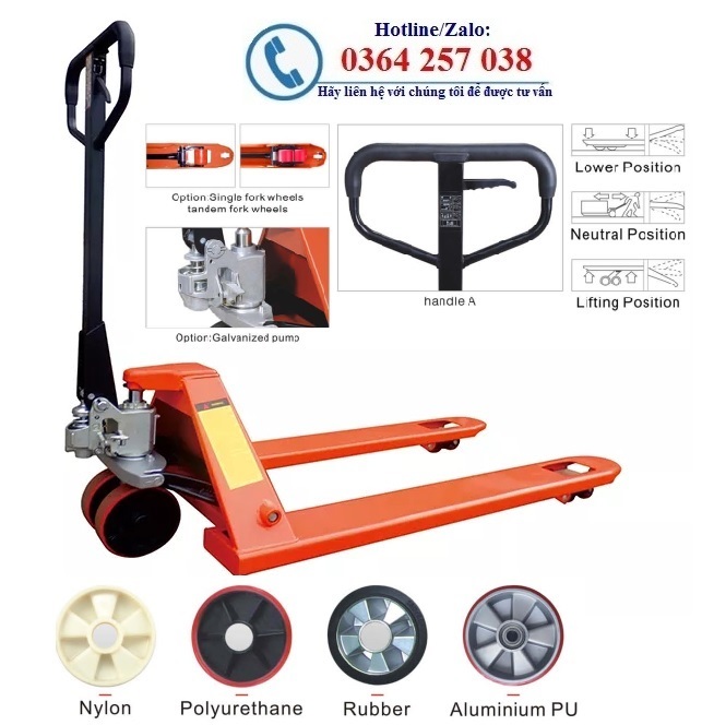 Sale sốc: xe nâng tay thấp tải trọng 2-5 tấn, giao hàng ngay