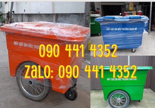 Sx xe thu gom rác 660 lít cao cấp, thùng rác 1000 lít nhựa HDPE,