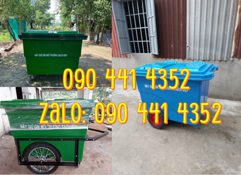 Sx xe thu gom rác 660 lít cao cấp, thùng rác 1000 lít nhựa HDPE,