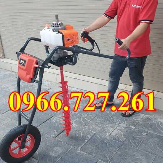 Máy khoan đào hố đất trồng cây có bánh xe di chuyển tiện lợi