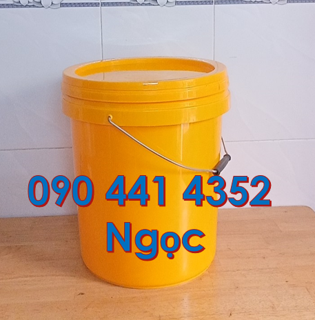 SX vỏ thùng sơn 16 lít màu vàng, thùng sơn 18 lít rỗng, xô nhựa 20L