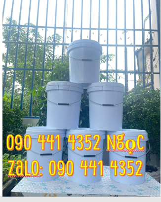 SX vỏ thùng sơn 16 lít màu vàng, thùng sơn 18 lít rỗng, xô nhựa 20L