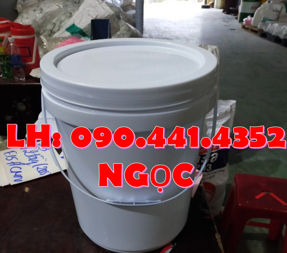 SX vỏ thùng sơn 16 lít màu vàng, thùng sơn 18 lít rỗng, xô nhựa 20L