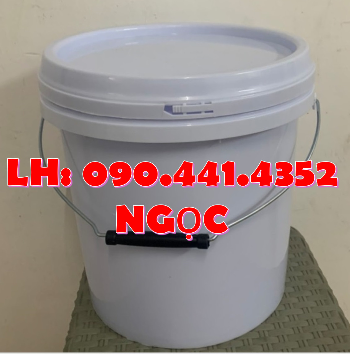 SX vỏ thùng sơn 16 lít màu vàng, thùng sơn 18 lít rỗng, xô nhựa 20L