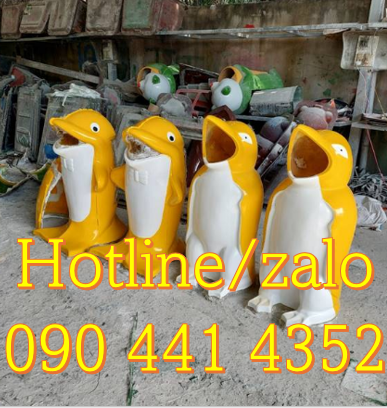 Thùng rác cá heo composite, thùng rác nhựa cá chép, thùng rác con thú