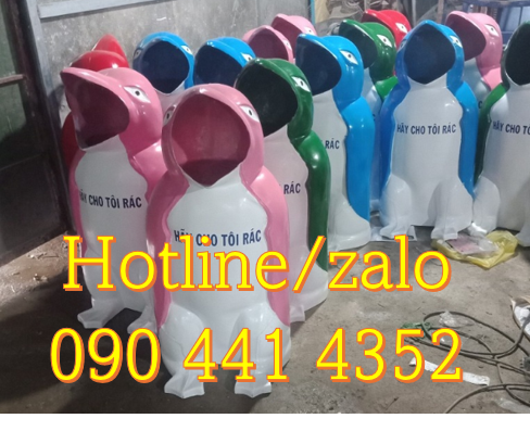 Thùng rác cá heo composite, thùng rác nhựa cá chép, thùng rác con thú