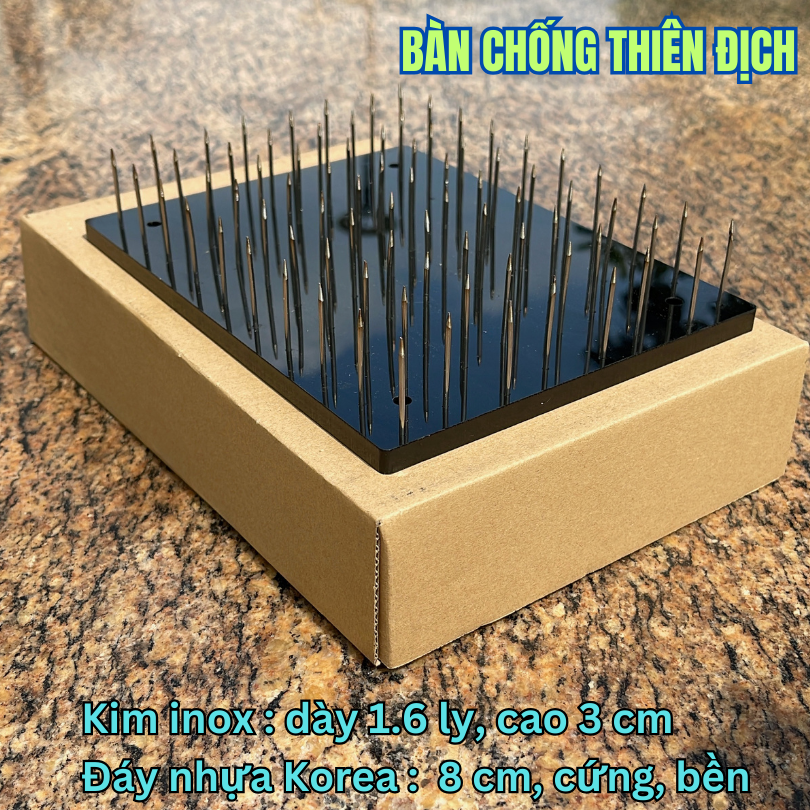 Bàn kim inox chống thiên địch, cú mèo, tắc kè, rắn