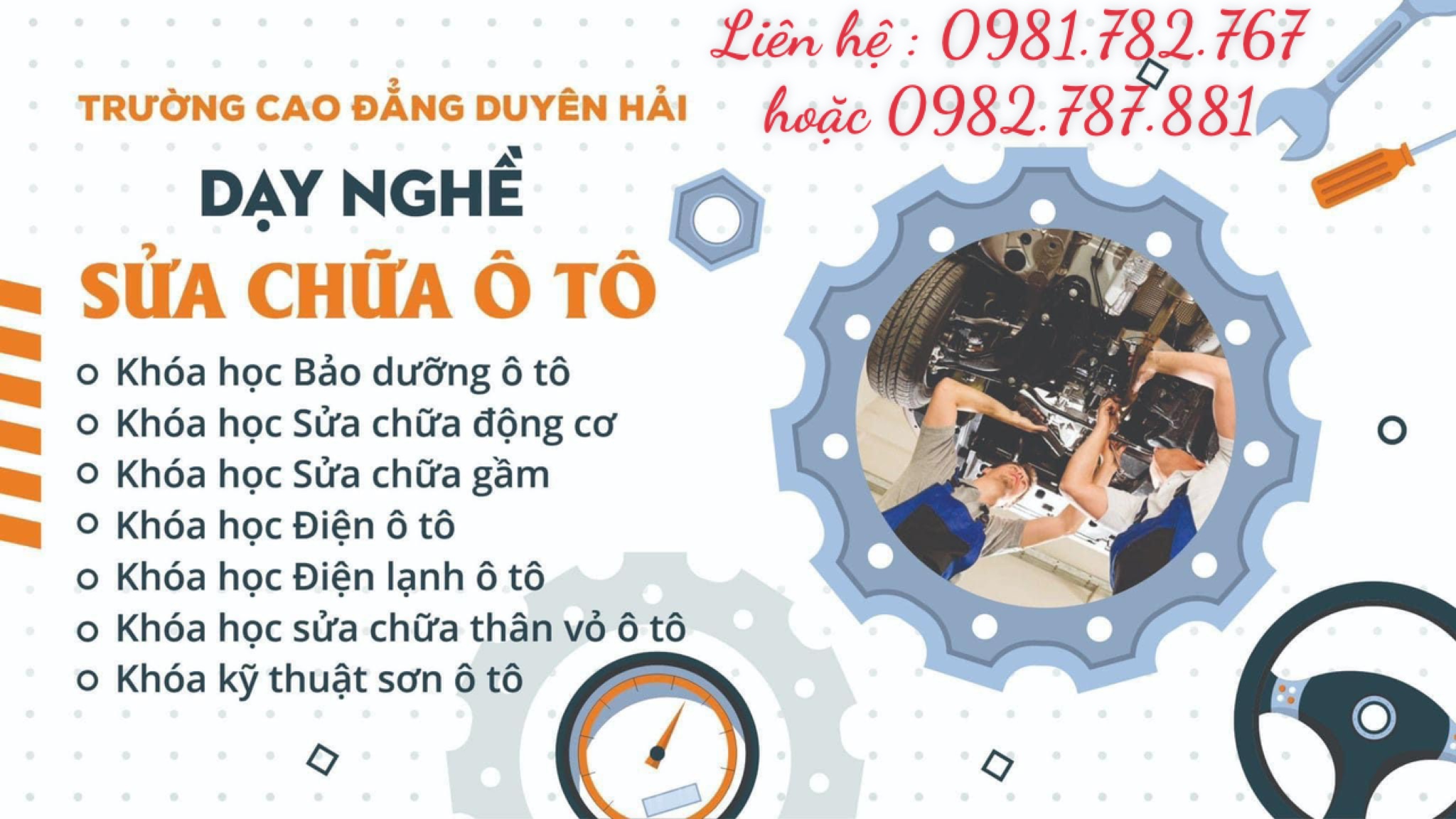 Đào tạo cấp chứng chỉ các lơp sơ cấp  Sửa chữa ô tô tại Hải Phòng