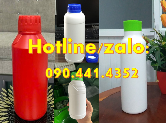 Chai nhựa 1 lít màu cam, sx vỏ chai nhựa 500ml, chai lọ nhựa HDPE,