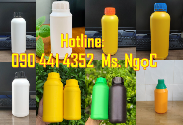 Bán chai nhựa 1 lít màu đỏ, chai nhựa 500ml xanh lá, chai đựng 100ml