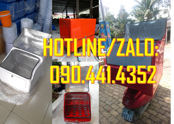 Thùng chở hàng nhựa giá rẻ, thùng ship hàng trà sữa sau xe máy tại TPH
