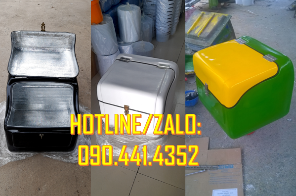 Thùng chở hàng nhựa giá rẻ, thùng ship hàng trà sữa sau xe máy tại TPH