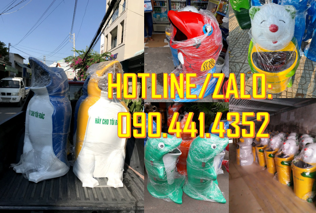 Thùng rác chim cánh cụt, bán thùng rác gấu trúc, thùng rác chuột túi