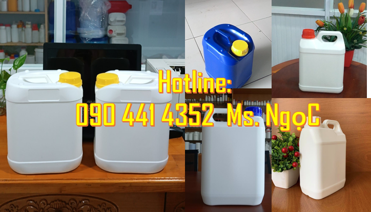 Can nhựa 10 lít đựng xăng, can nhựa 20 lít tròn có ngấn, can nhựa 25L