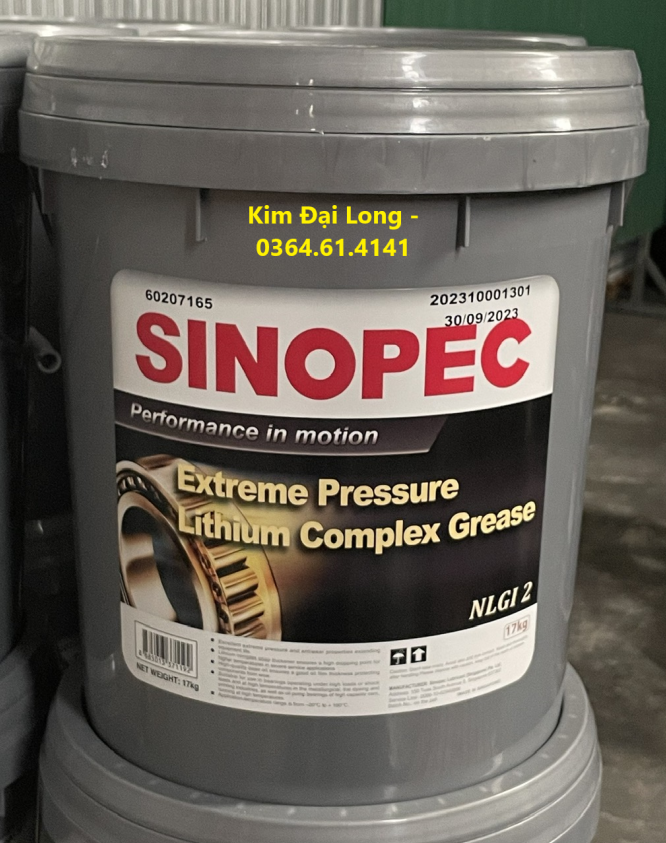 Mỡ Sinopec EP Lithium Complex NLGI 2 - 180KG