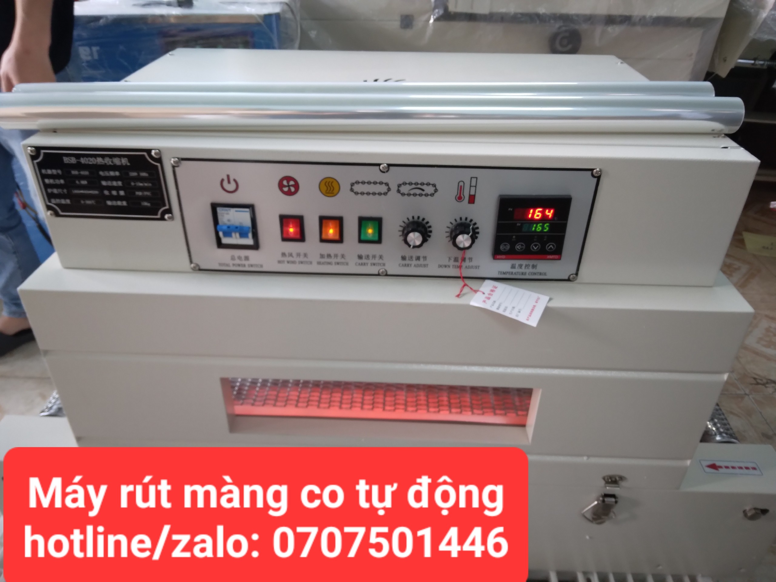 Bán máy bọc màng co tự động boc tai yến, hộp yến
