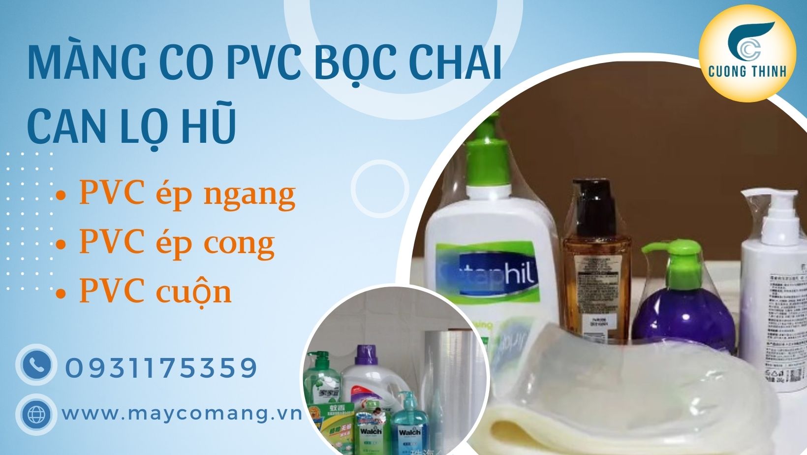 Màng co PVC bọc chai thủy hải sản, thuốc sinh học