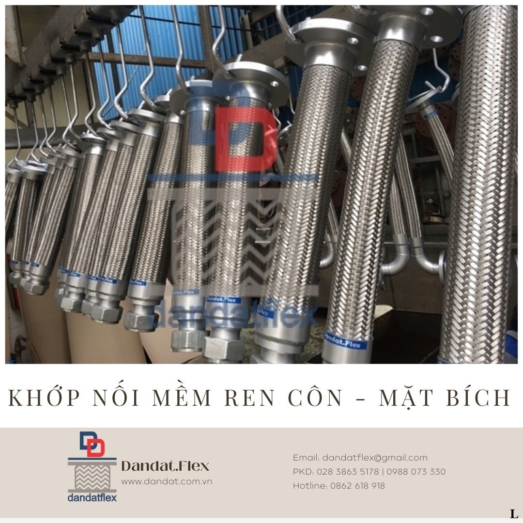 Khớp nối mềm inox, khớp giãn nở nhiệt, ống nối mềm, ống bù trừ giãn nở