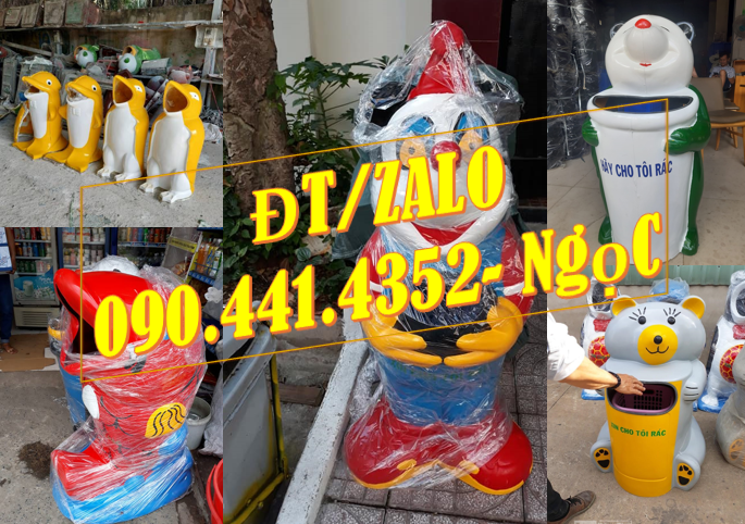 Gía sỉ thùng rác hình con vật, thùng rác chuột mickey, thùng rác nhựa
